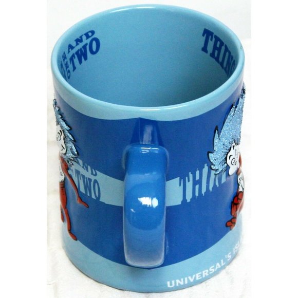 Universal Islands of Adventure Dr Suess Thing 1 & 2 Blue 3D Mug 2006 Bead/Glitte - Picture 4 of 10